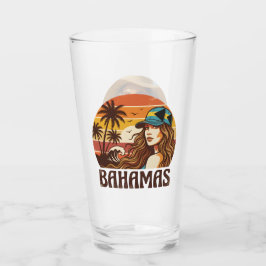 Copo De Pint Personalized Photo Retro Bahamas Tropical Beach   