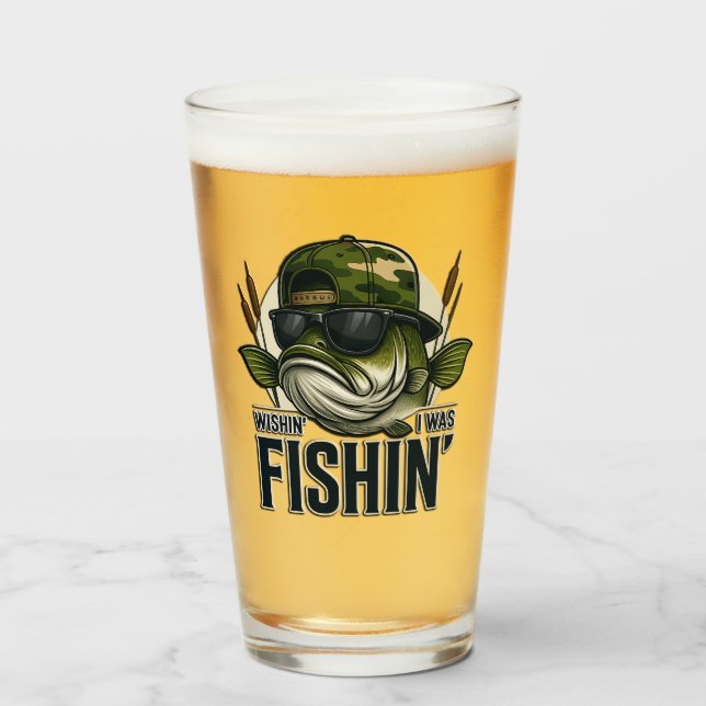 Copo De Pint Pesca de Robalo Engraçada  (Frente (Preenchido))