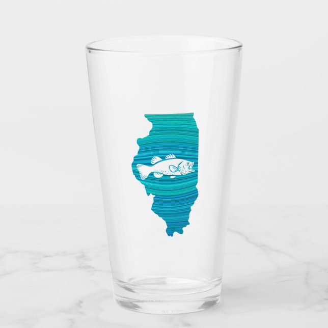 Copo De Pint Pesca na Onda de Illinois (Frente)