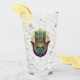 Copo De Pint Pétalas Violeta Verde Dourado Hamsa Turquesa Terce
