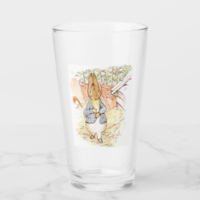 Copo De Pint Peter Rabbit in the Garden (por Beatrix Potter) (Frente)