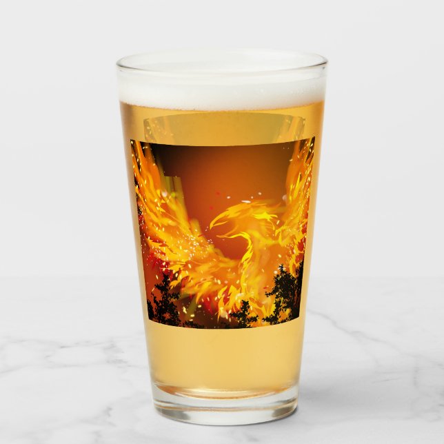 Copo De Pint Phoenix no Flight Glass Tumbler (Frente (Preenchido))