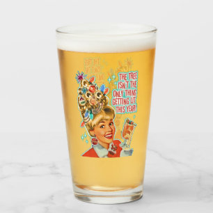 Copo De Pint Piada de Árvore de Natal do Funny Vintage Bebendo