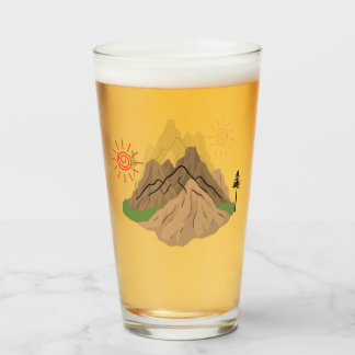 Copo De Pint Picos de Canyon e Sol Espiral | Paisagem Minimalis