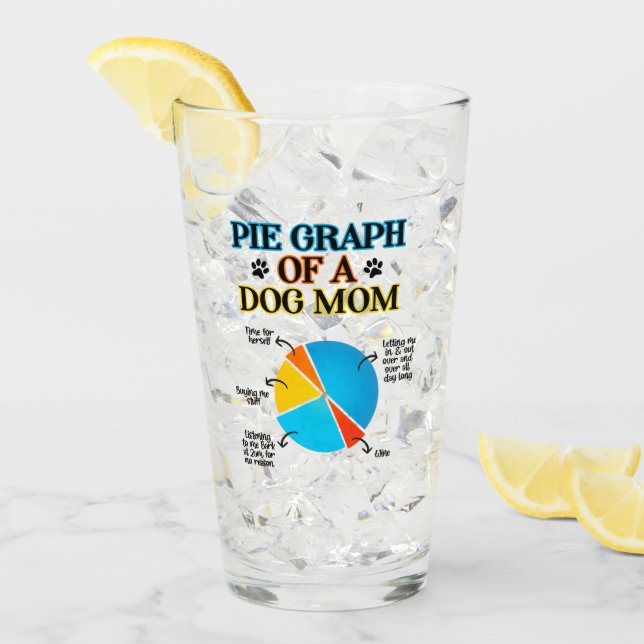Copo De Pint Pie Graph de um Cão Mãe (Gelo frontal)