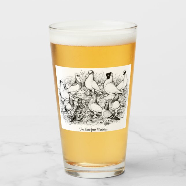 Copo De Pint Pigeons de Tumbler de faces curtas (Frente (Preenchido))