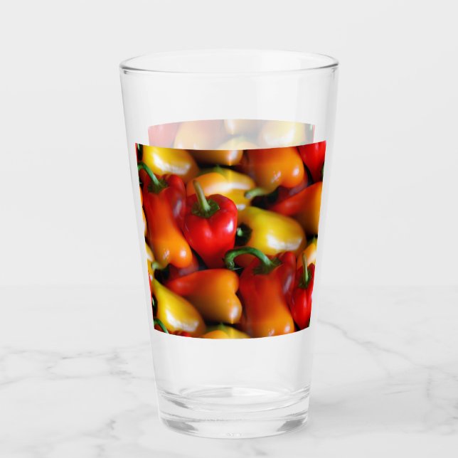 Copo De Pint Pimentos vermelhos e amarelos (Frente)