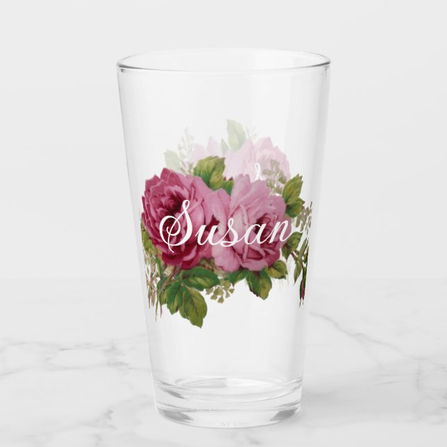 Copo De Pint Pink Rose Elegance (Frente)
