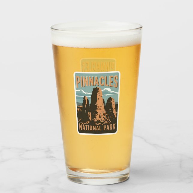 Copo De Pint Pinnacle National Park California Retro (Frente (Preenchido))
