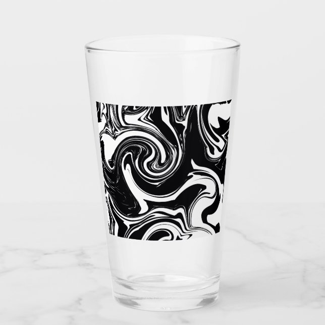 Copo De Pint Pintor branco e preto (Frente)