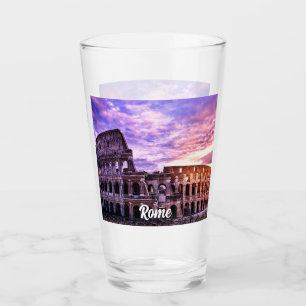 Copo De Pint Pintura de Coliseu em Roma no pôr do sol