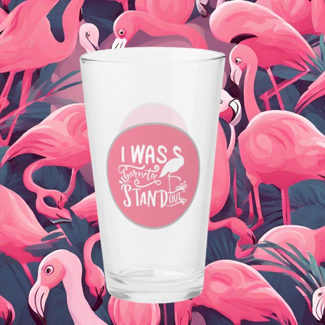 Copo De Pint Pintura rosa-rosa, flamingo, vidro (Criador carregado)