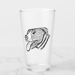 Copo De Pint pitbull desenho à mão foto cachorro amante de anim