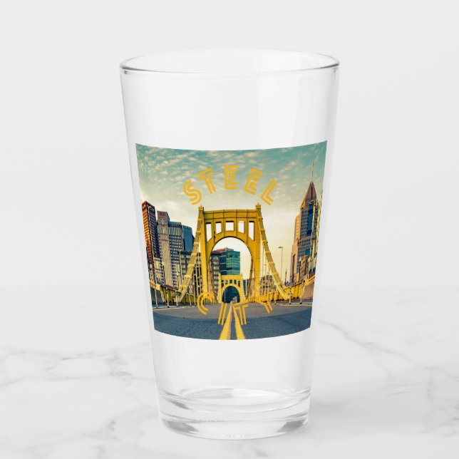 Copo De Pint Pittsburgh Steel City Skyline 412 Pennsylvania Can (Frente)