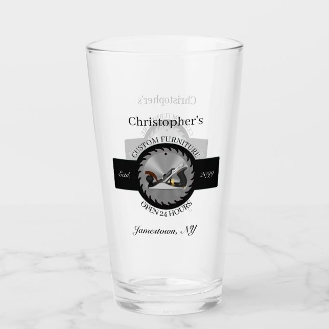 Copo De Pint Placa de Lâmina de Madeira Placa Drinkware (Frente)