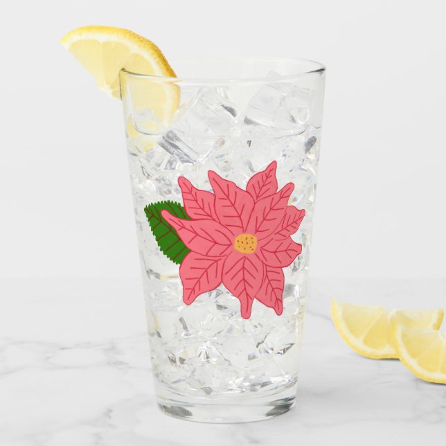 Copo De Pint Poinsétia de Natal rosa (Gelo frontal)