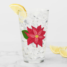 Copo De Pint Poinsettia de Natal Vermelha e Rosa