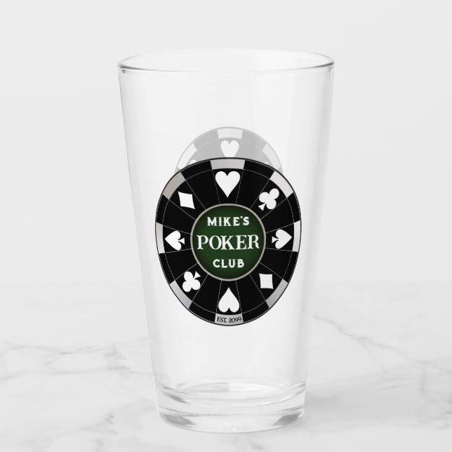Copo De Pint Poker Club Chip Beer Soda Glass Drinkware (Frente)