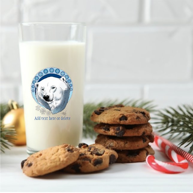 Copo De Pint Polar Bear Snowflakes Art Nouveau (Criador carregado)