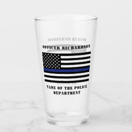 Copo De Pint Polícia Personalizada - Polícia de Linha Azul Fino