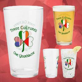 Copo De Pint Polonês Irish American Flags Shamrock Personalizad