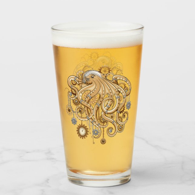 Copo De Pint Polvo Steampunk Retro Fantasia Mecânica (Frente (Preenchido))