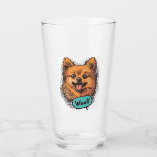 Copo De Pint Pomerânia Pop Art � Cão de Desenho Animado Retro