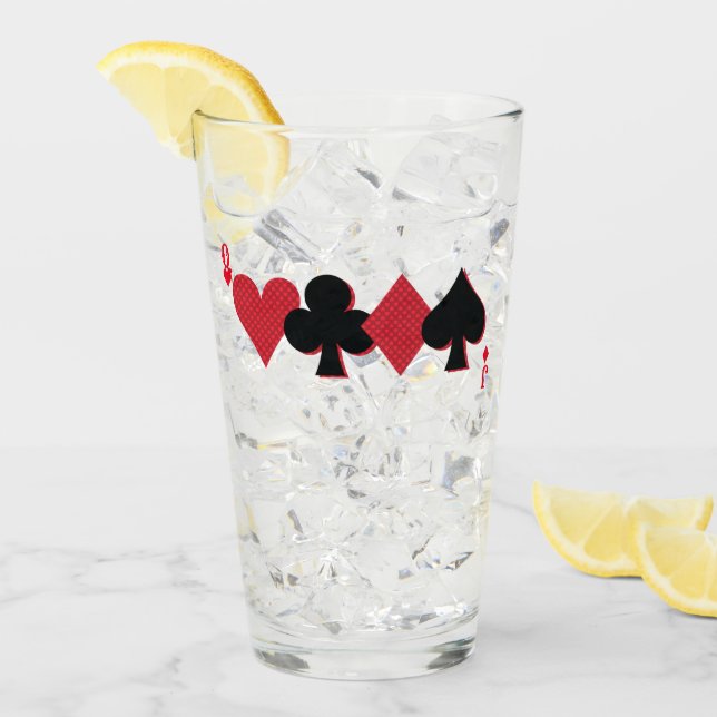 Copo De Pint Ponte e pôquer personalizados da placa de reproduç (Gelo frontal)
