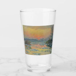 Copo De Pint Pôr do sol do rio Sena no inverno (Claude Monet)