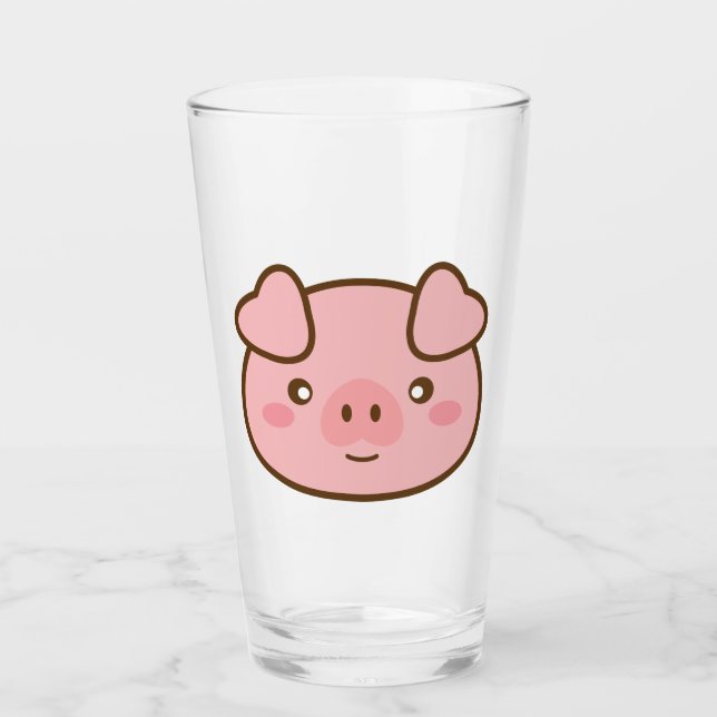 Copo De Pint Porco bonito de Kawaii (Frente)
