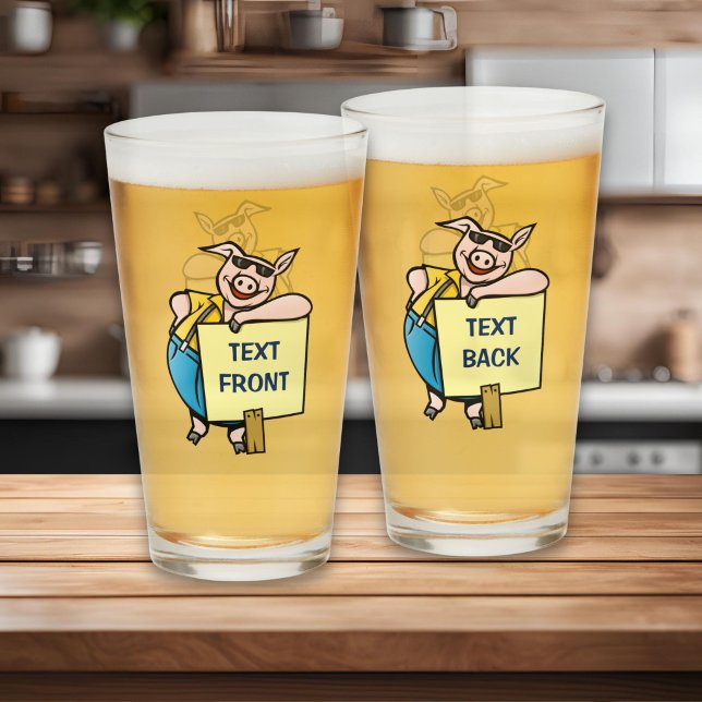 Copo De Pint Porco com Placa (Criador carregado)