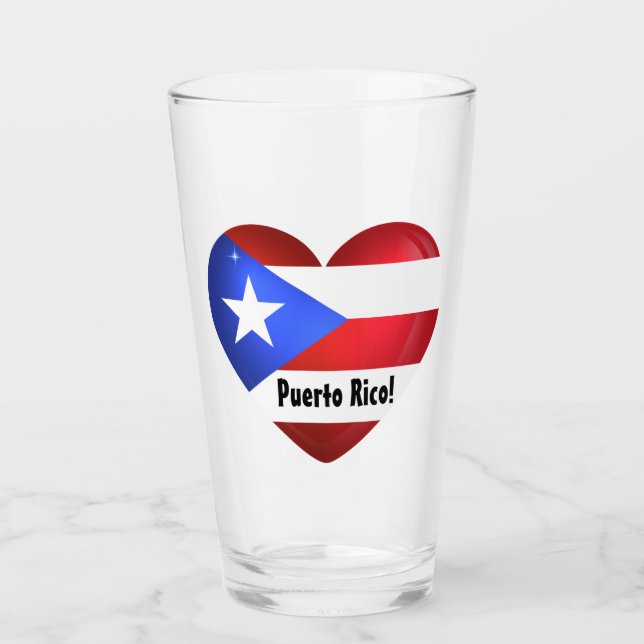 Copo De Pint Porto Rico Flag Heart Cutout (Frente)
