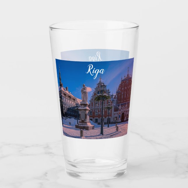 Copo De Pint Praça da Prefeitura de Riga no inverno (Frente)
