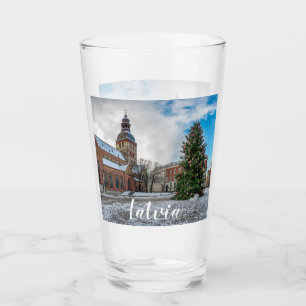 Copo De Pint Praça Dome com árvore de Natal em Riga