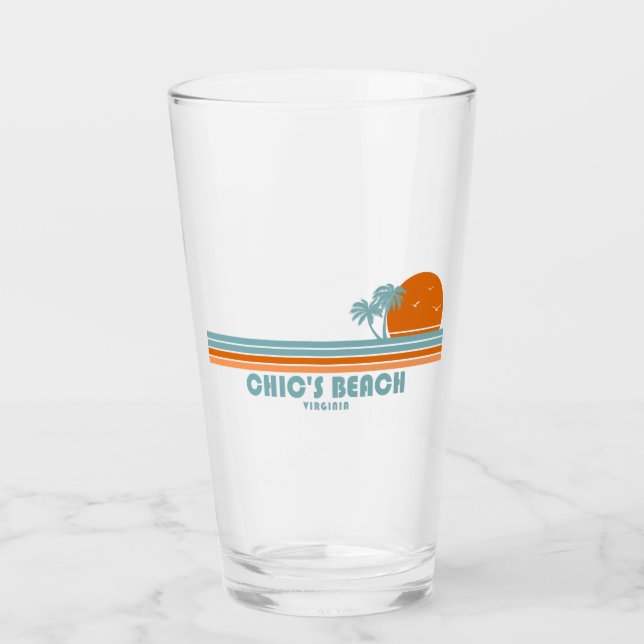 Copo De Pint Praia de Chic Virginia Sun Palm Trees (Frente)