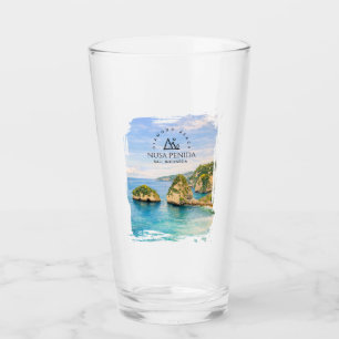 Copo De Pint Praia de Diamante Bali Aquarela Mar Turquesa