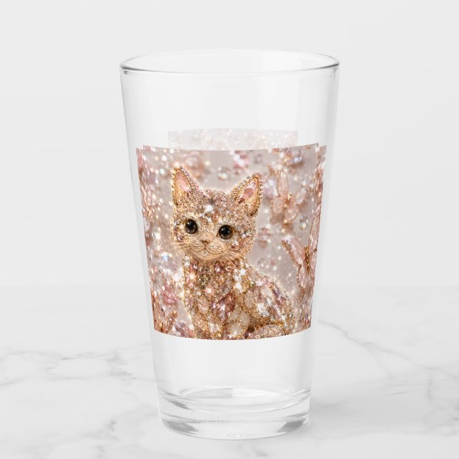 Copo De Pint Prato de Enfeite Estético de Gatinho Fofo com Cris (Frente)