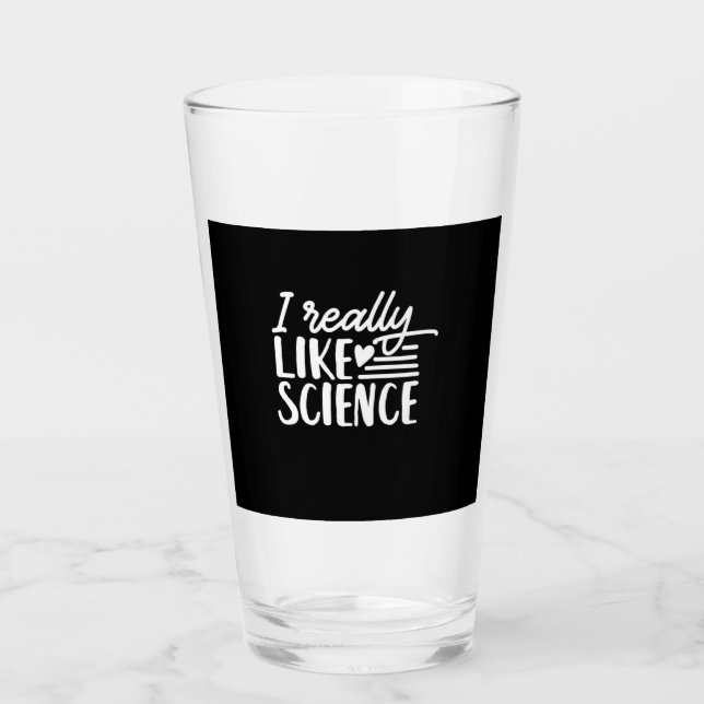Copo De Pint Presente cientista | Eu Gosto Muito De Ciência (Frente)