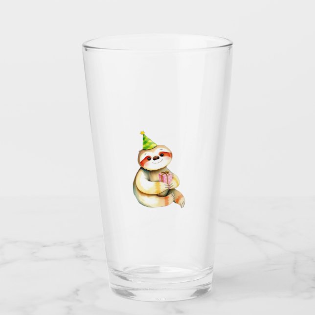Copo De Pint Presente de aniversário de preguiça cute chapéu de (Frente)