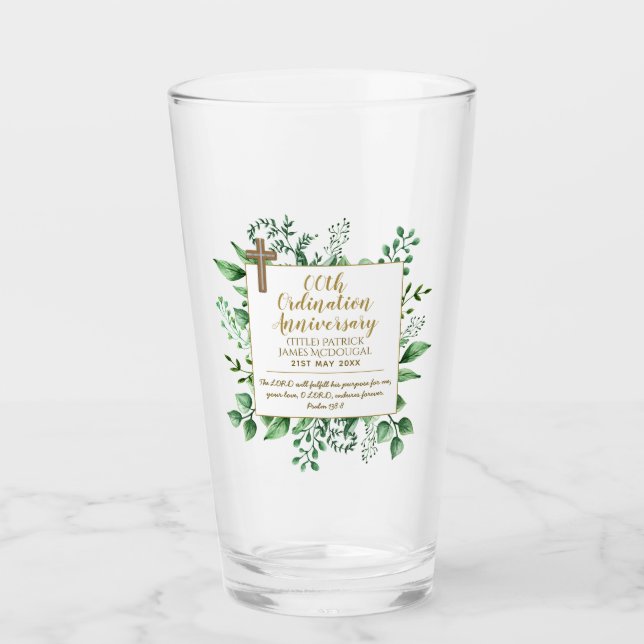 Copo De Pint Presente de Aniversário Personalizado da Ordenação (Frente)