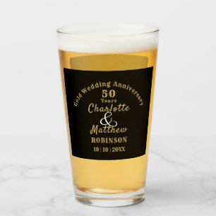 Copo De Pint Presente de casamento Dourado no 50º aniversário