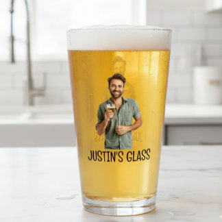 Copo De Pint Presente de Foto Personalizado Monograma