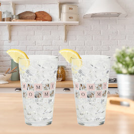 Copo De Pint Presente de Mamãe Rosa e Foto Collage Moderna