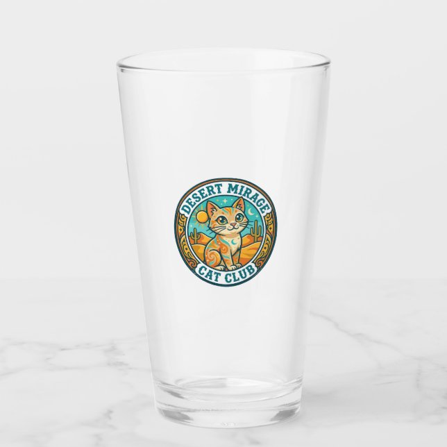Copo De Pint Presente para Mãe de Gato Miragem do Deserto - Mir (Frente)