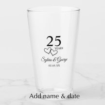 Presente Personalizado de 25º Aniversário Elegante