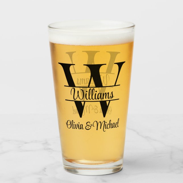 Copo De Pint Presente Personalizado de Casamento Sr e Sra Toast (Frente (Preenchido))