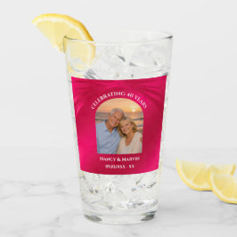 Copo De Pint Presente Personalizado de Foto Elegante de 40º Ani