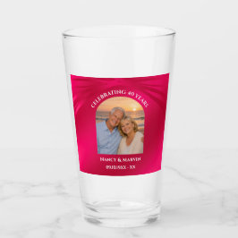 Copo De Pint Presente Personalizado de Foto Elegante de 40º Ani
