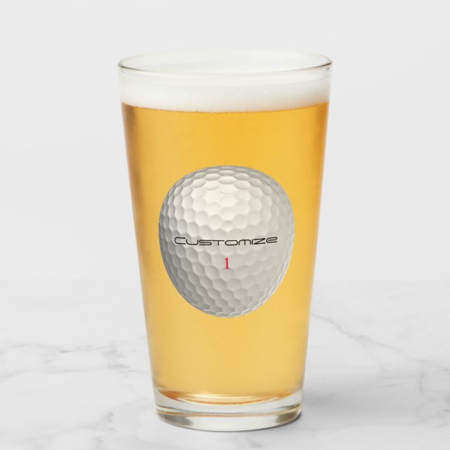 Copo De Pint Presente Personalizado de Golfe com Nome e Número  (Frente (Preenchido))