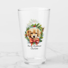 Copo De Pint Presente Personalizado de Natal com Nome de Cachor